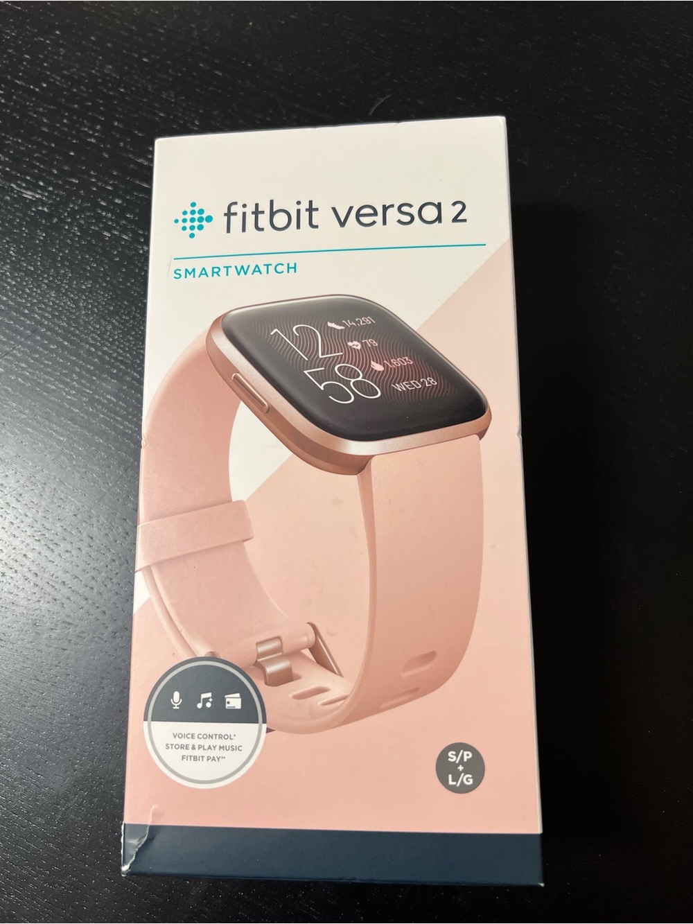 fitbit Versa 2 Smartwatch - Blush Pink Band, Rose Gold Case